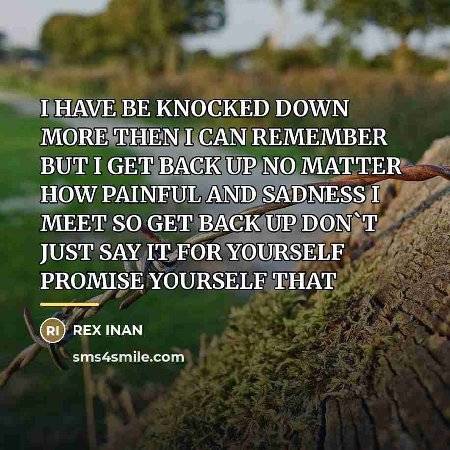 “I HAVE BE KNOCKED DOWN MORE THEN I CAN REMEMBER…” quote by Rex Inan