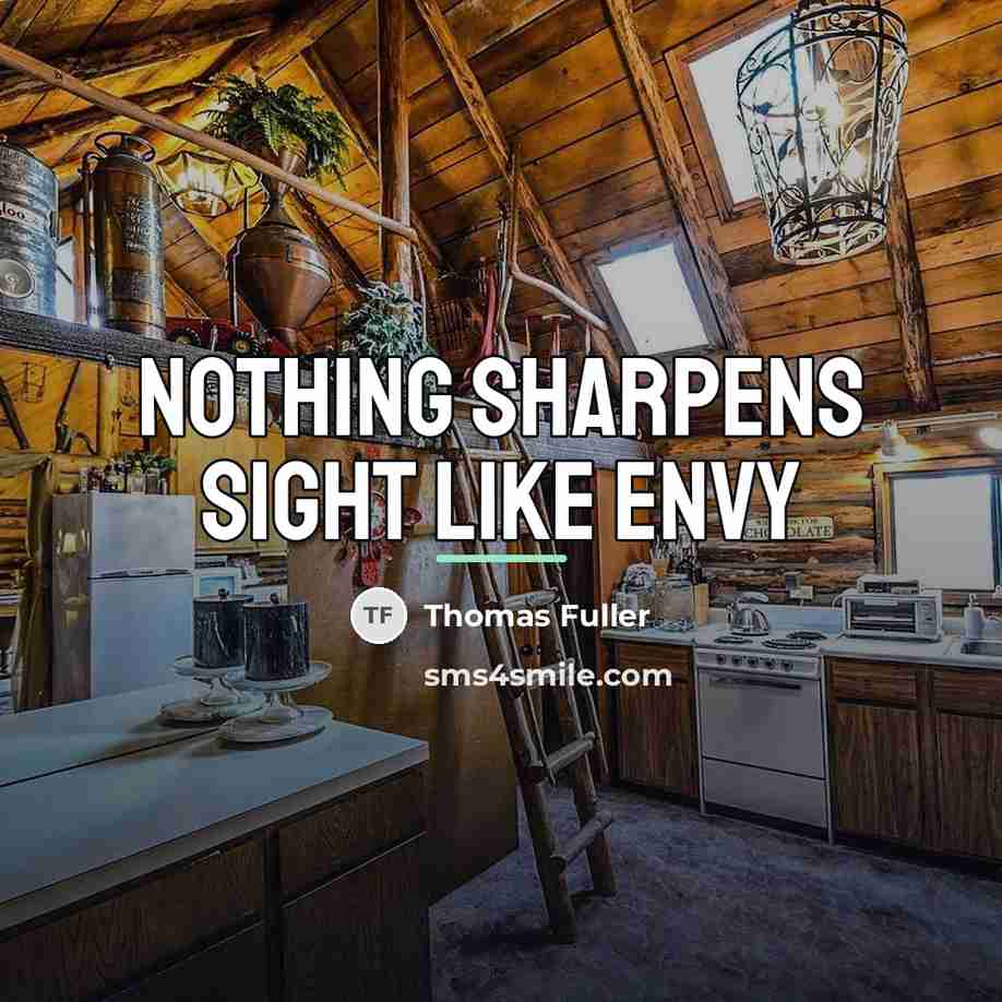 “Nothing sharpens sight like envy…” quote by Thomas Fuller