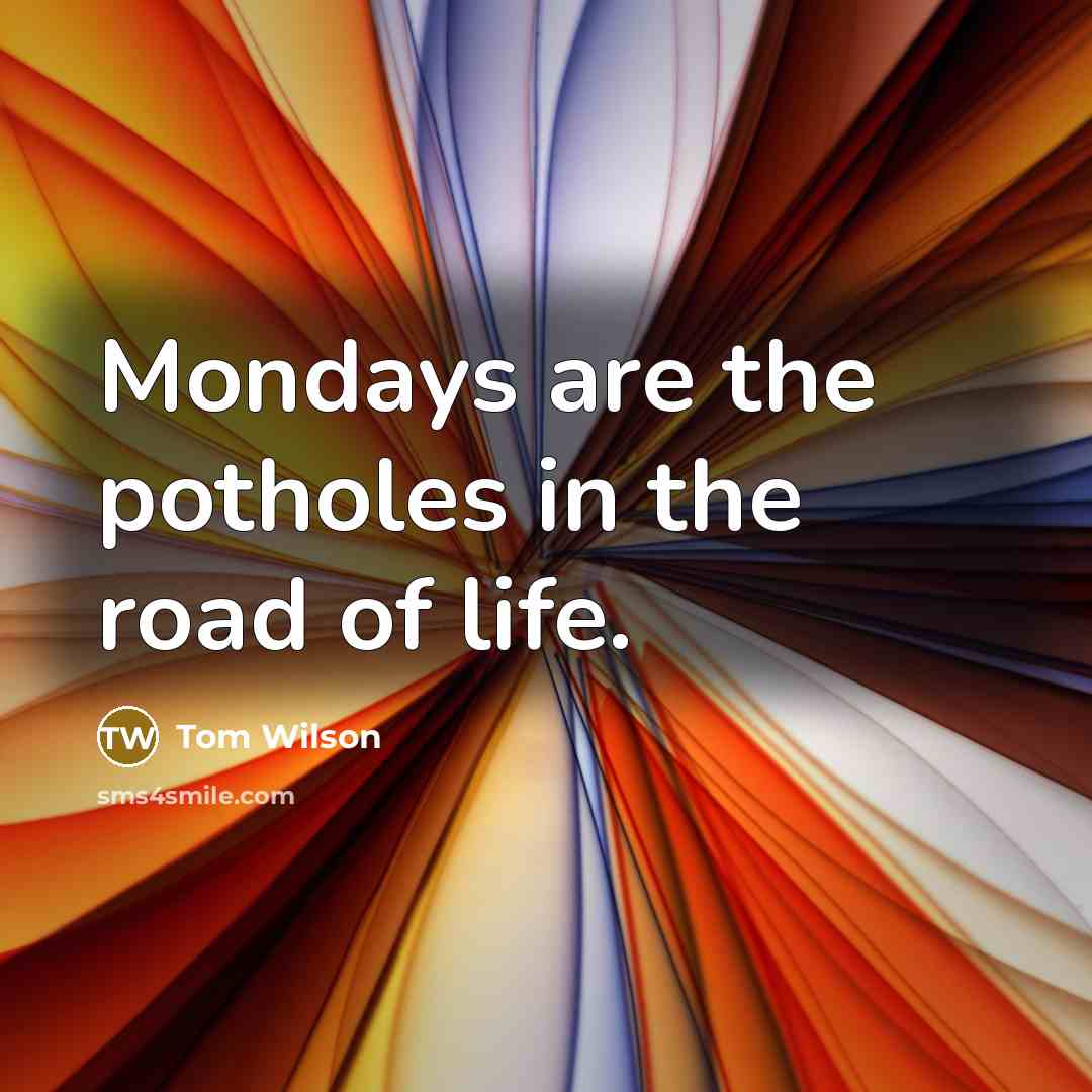 “Mondays are the potholes in the road of life.…” quote by Tom Wilson