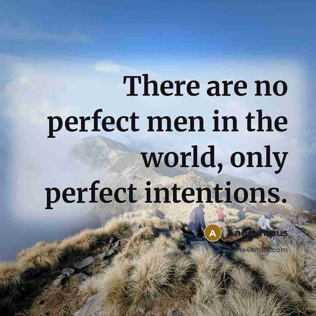 “There are no perfect men in the world, only perfect…” quote by Anonymous