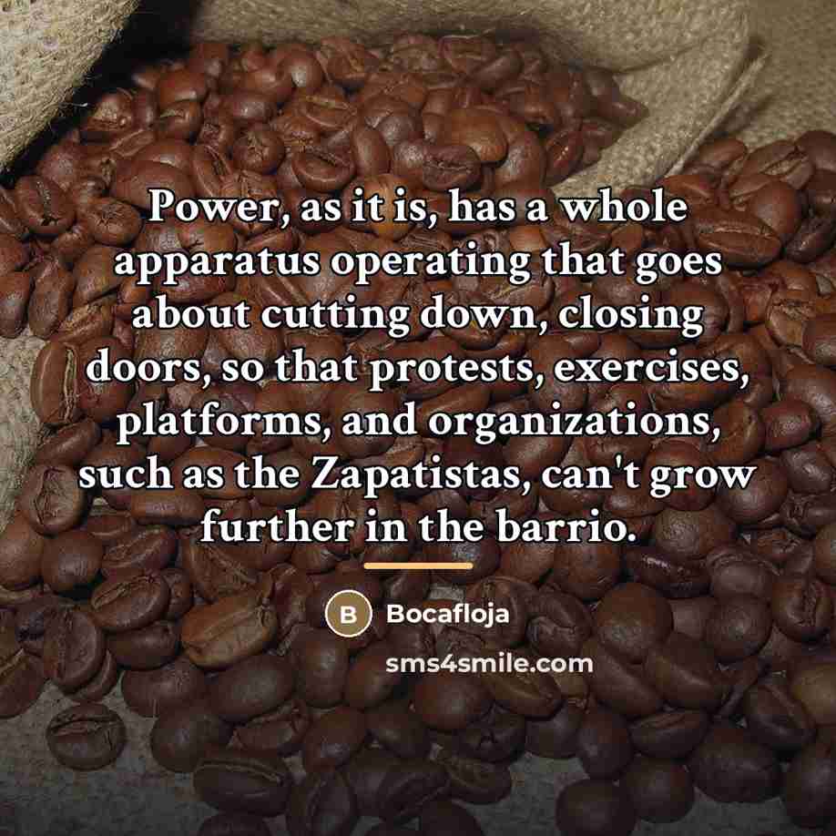 “Power, as it is, has a whole apparatus operating that…” quote by Bocafloja