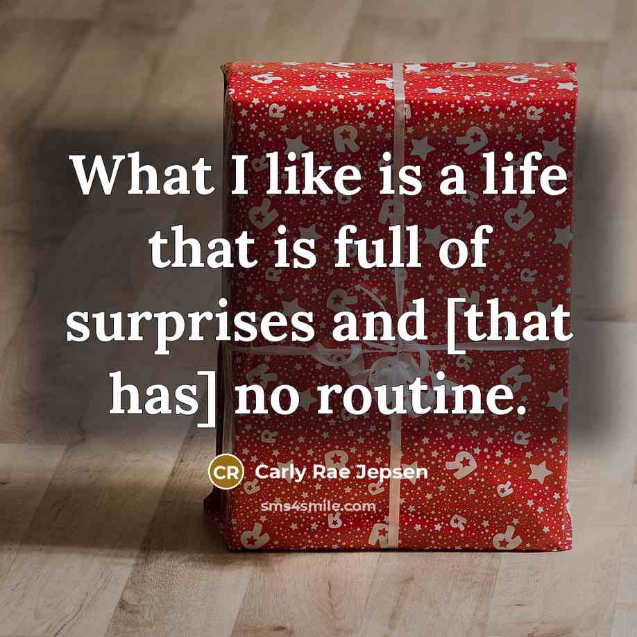 “What I like is a life that is full of…” quote by Carly Rae Jepsen