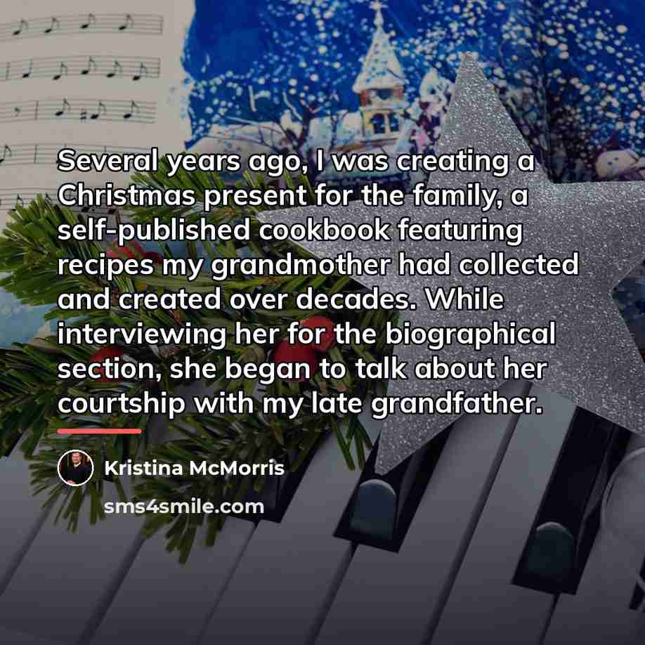 “Several years ago, I was creating a Christmas present for…” quote by Kristina McMorris