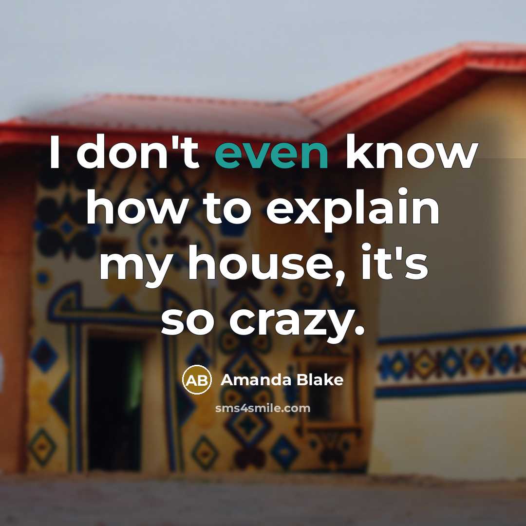 “I don't even know how to explain my house, it's…” quote by Amanda Blake