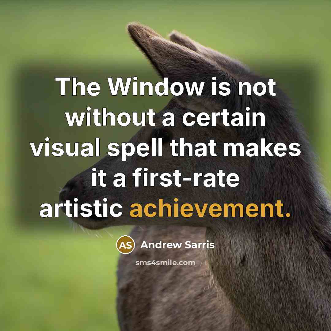 “The Window is not without a certain visual spell that…” quote by Andrew Sarris