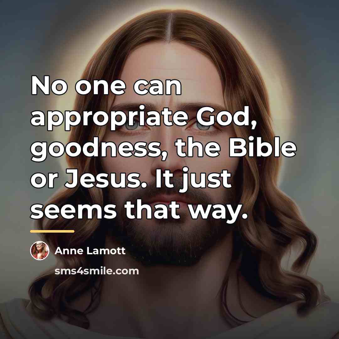 “No one can appropriate God, goodness, the Bible or Jesus.…” quote by Anne Lamott