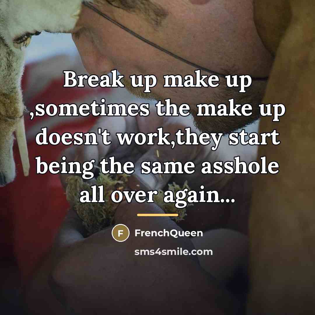 “Break up make up ,sometimes the make up doesn't work,they…” quote by Frenchqueen