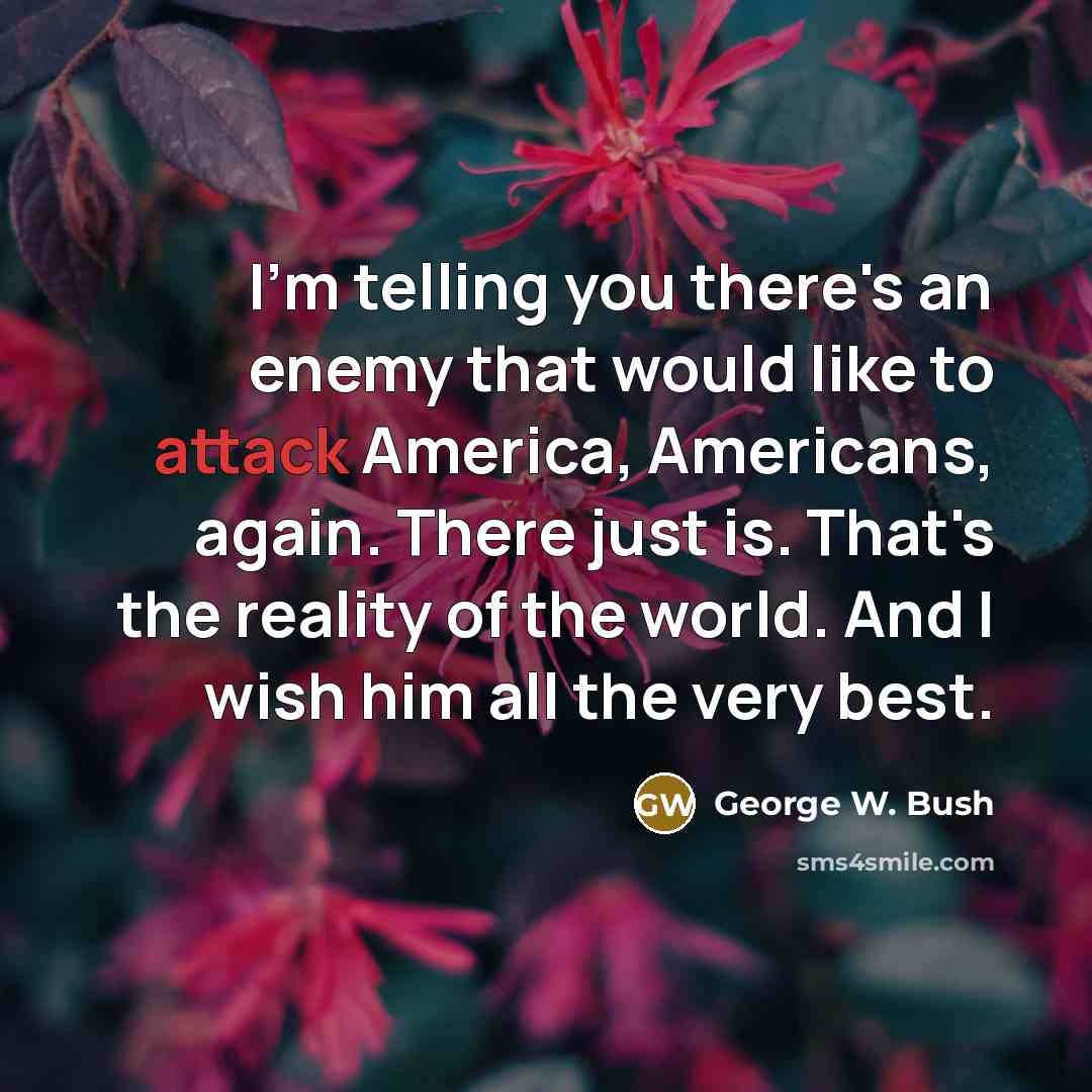 “I'm telling you there's an enemy that would like to…” quote by George W. Bush