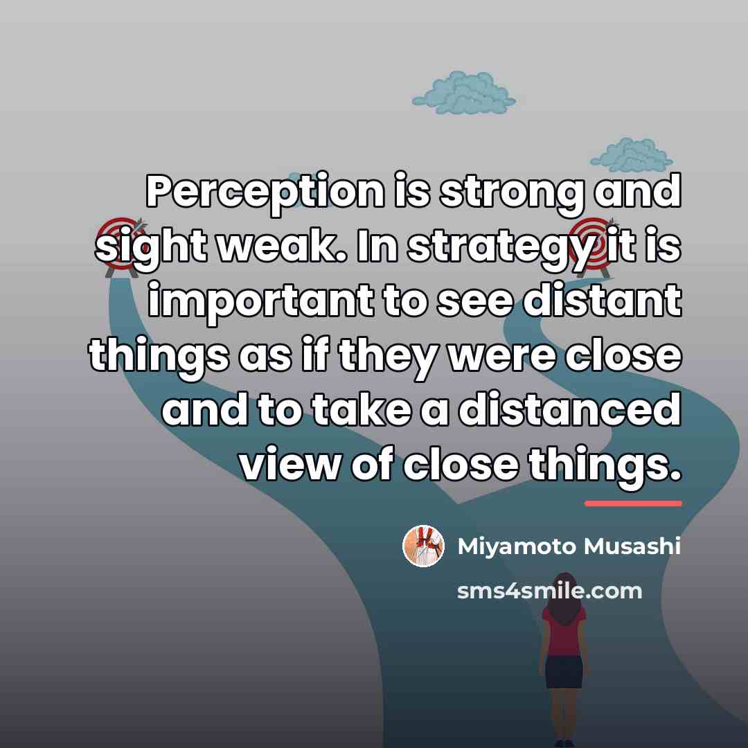 “Perception is strong and sight weak. In strategy it is…” quote by Miyamoto Musashi