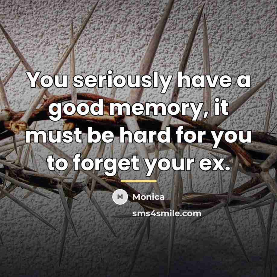 “You seriously have a good memory, it must be hard…” quote by Monica