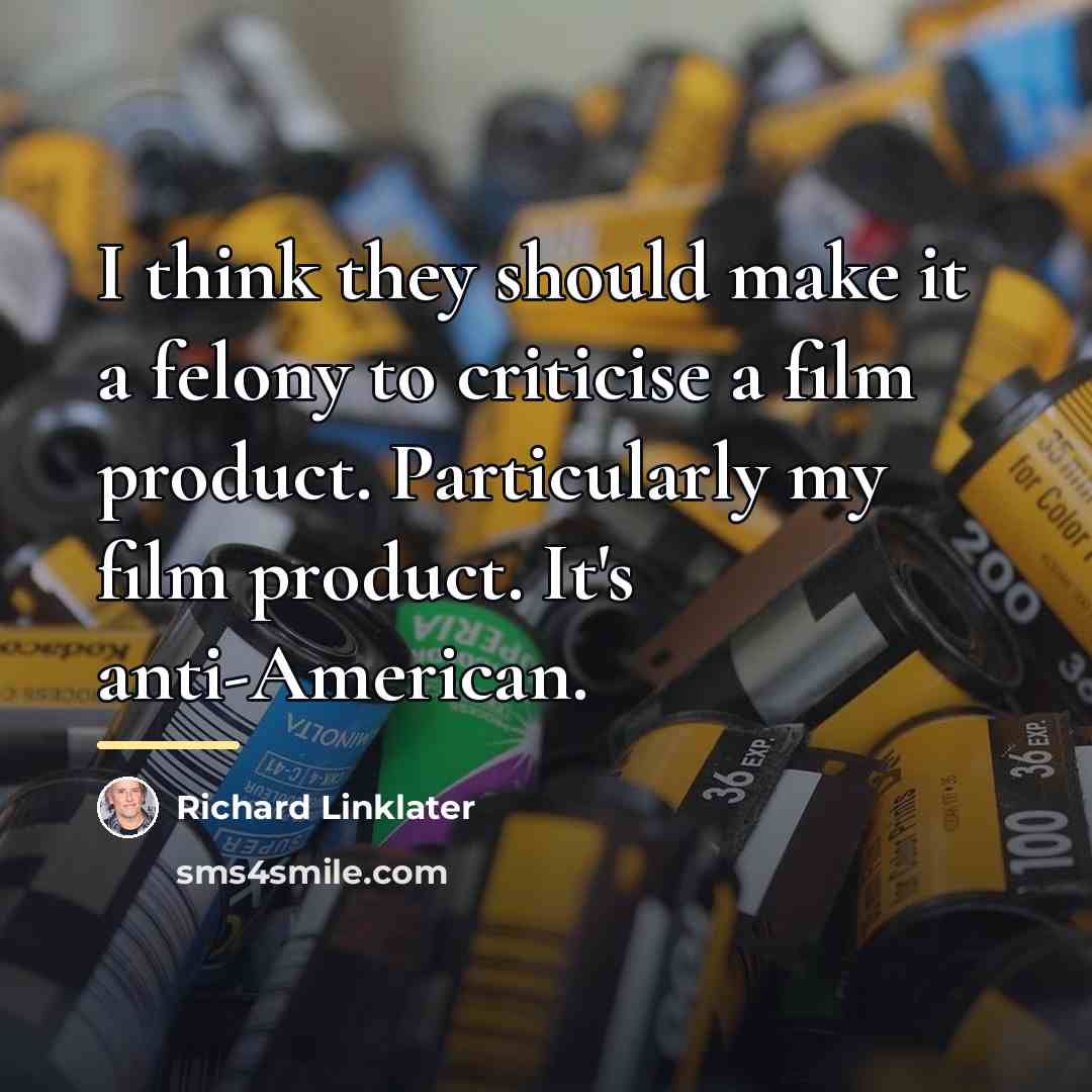 “I think they should make it a felony to criticise…” quote by Richard Linklater