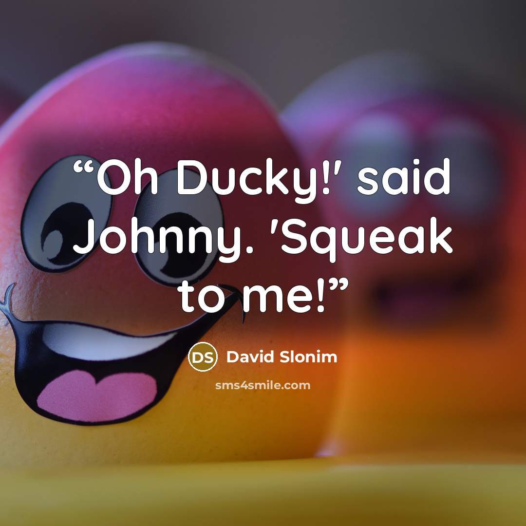 “Oh Ducky!' said Johnny. 'Squeak to me!” quote by David Slonim