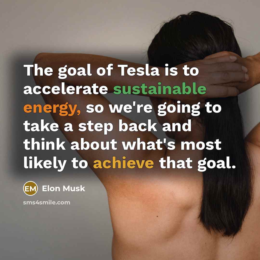 “The goal of Tesla is to accelerate sustainable energy, so…” quote by Elon Musk