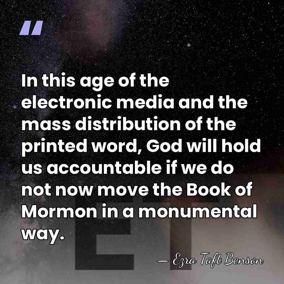 In this age of the electronic media and the mass distribution of&hellip; - Ezra Taft Benson