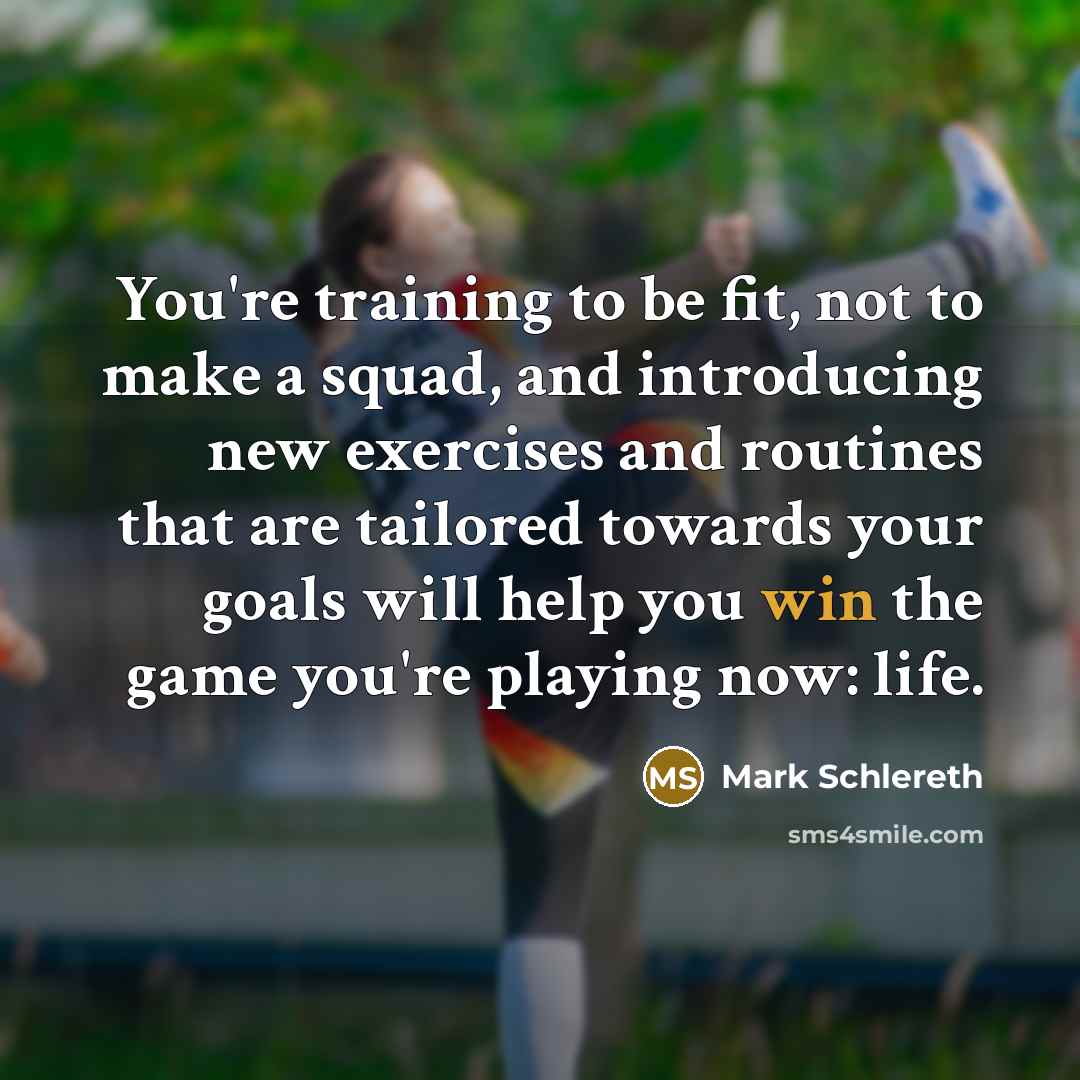 “You're training to be fit, not to make a squad,…” quote by Mark Schlereth