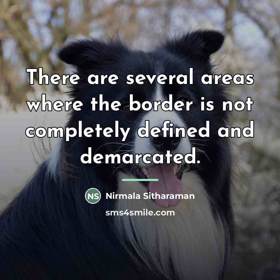 “There are several areas where the border is not completely…” quote by Nirmala Sitharaman
