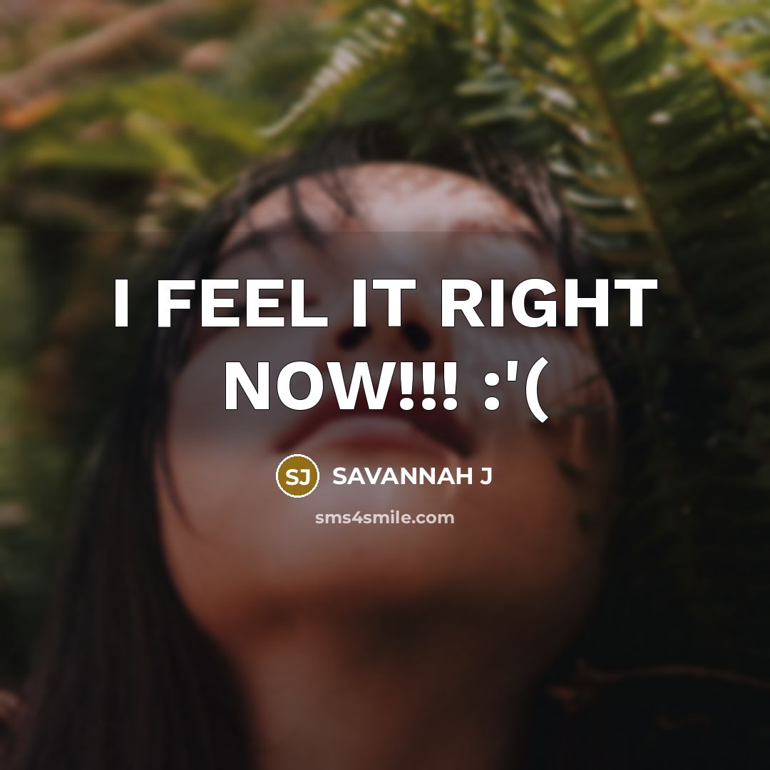 “I FEEL IT RIGHT NOW!!! :'(…” quote by Savannah J