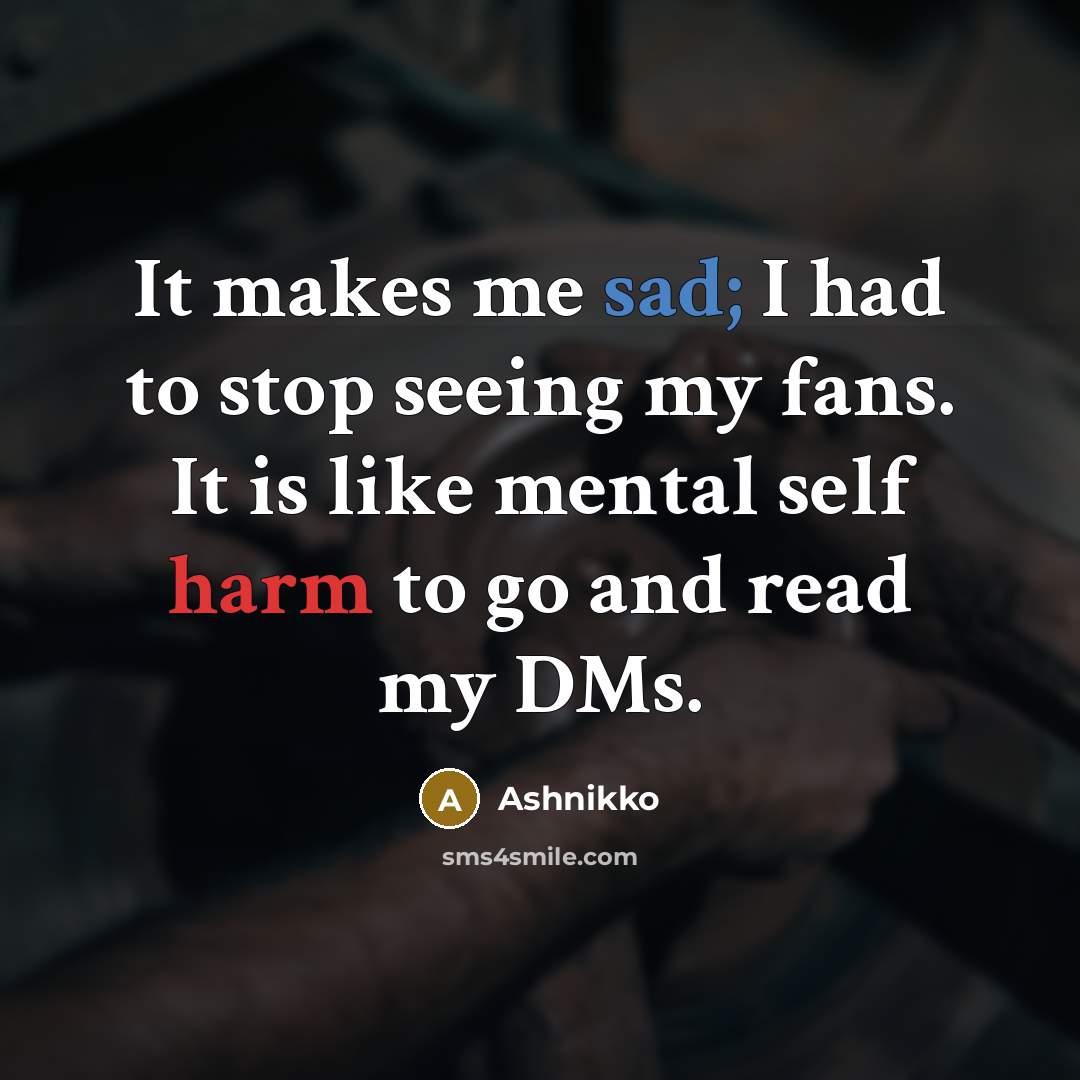 “It makes me sad; I had to stop seeing my…” quote by Ashnikko