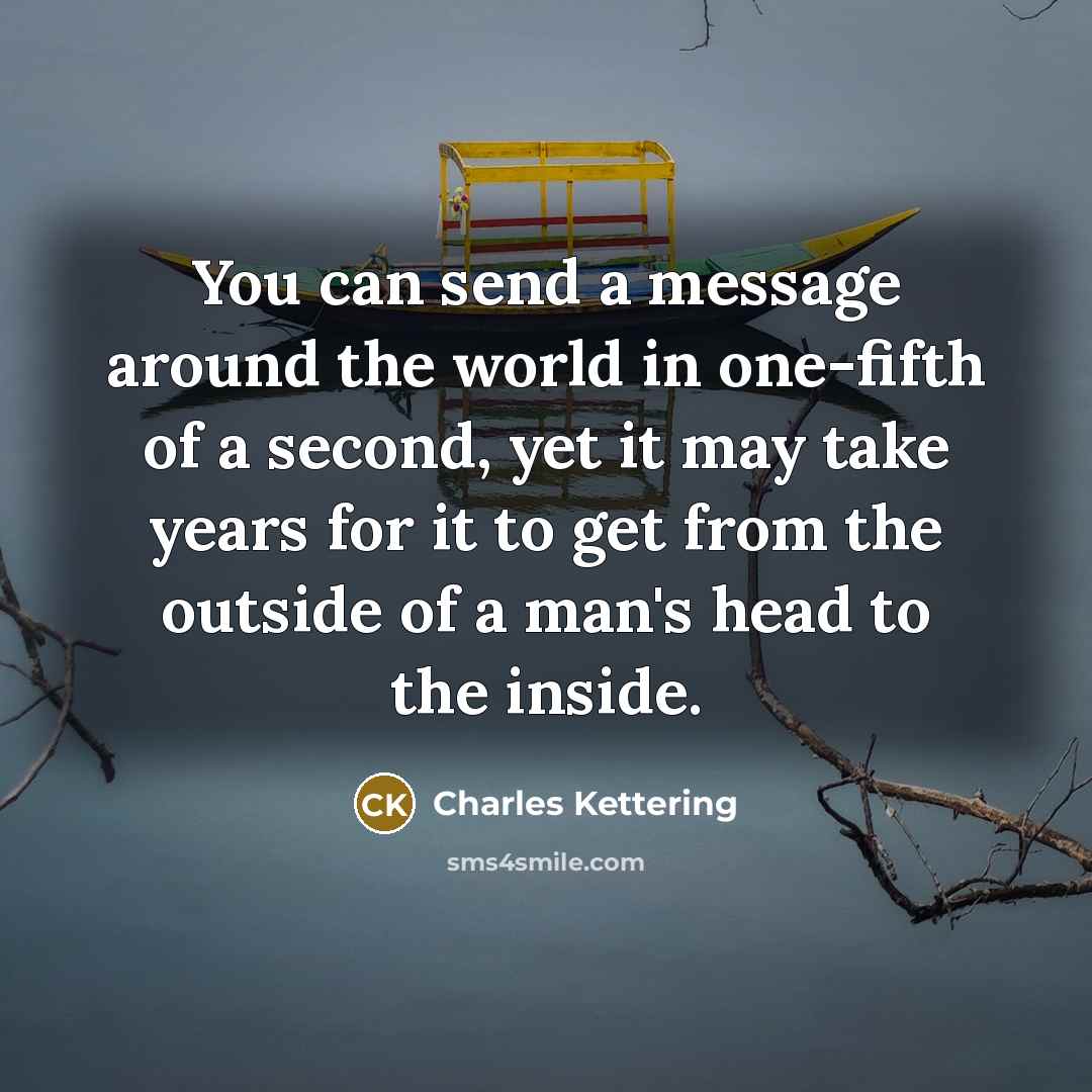 “You can send a message around the world in one-fifth…” quote by Charles Kettering
