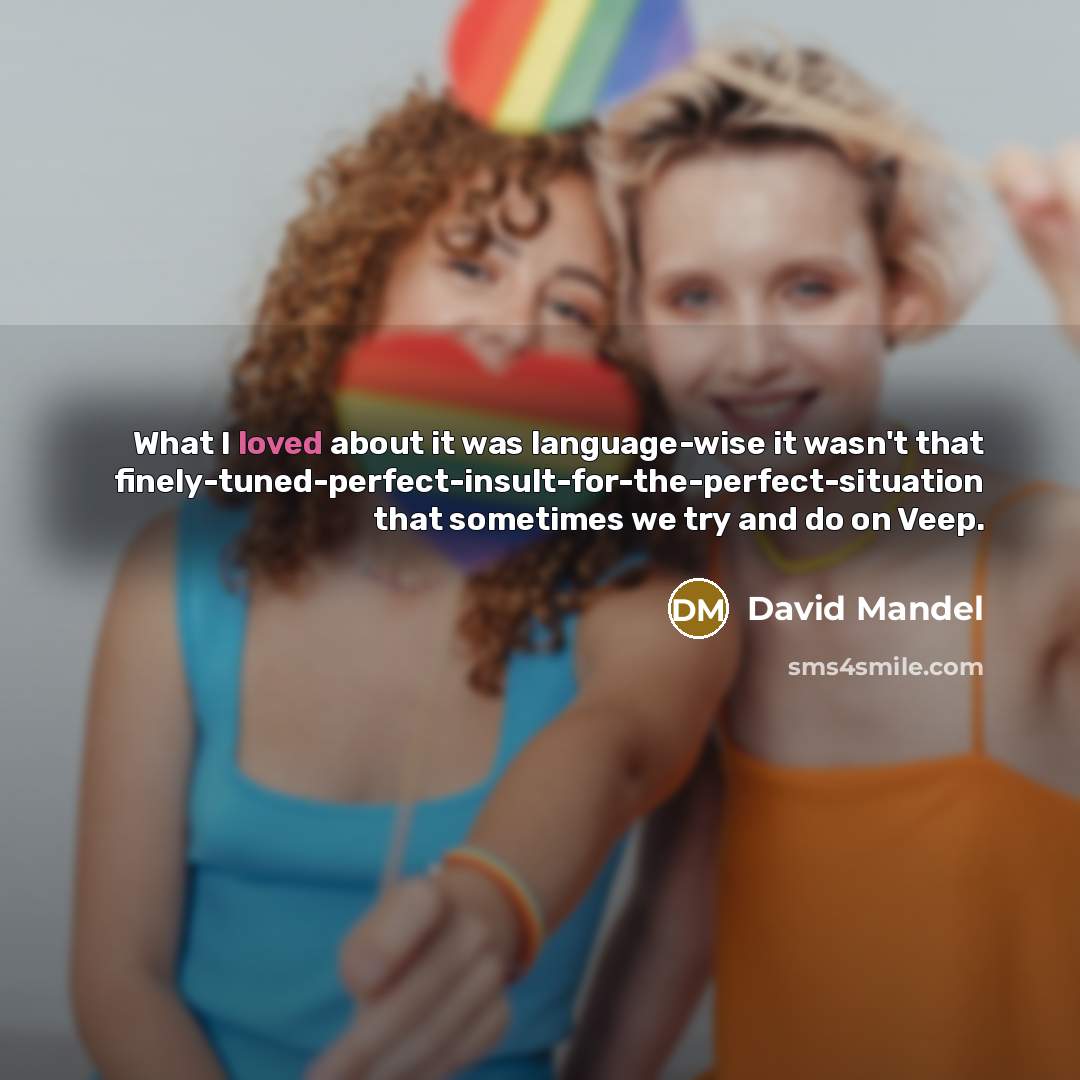 “What I loved about it was language-wise it wasn't that…” quote by David Mandel