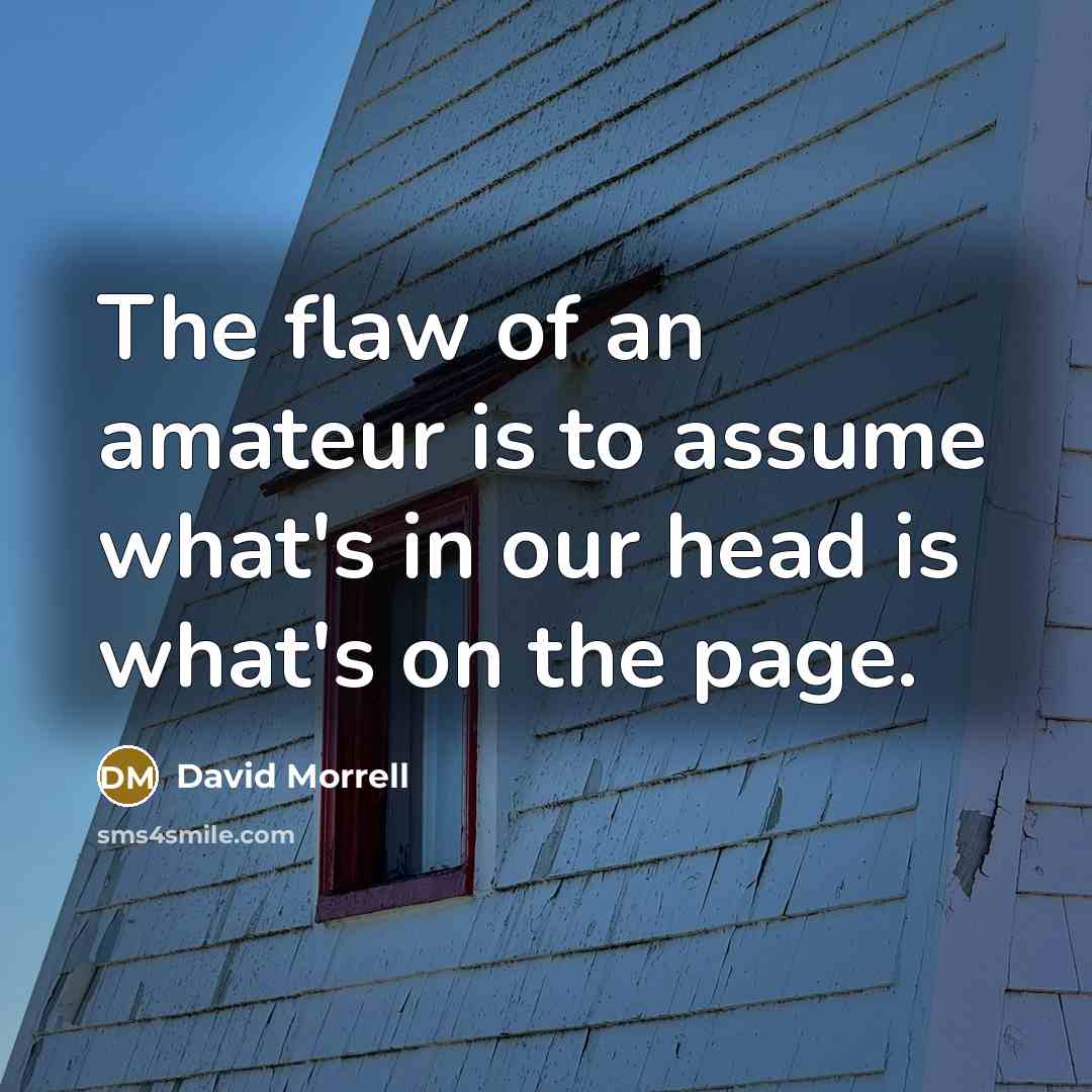 “The flaw of an amateur is to assume what's in…” quote by David Morrell