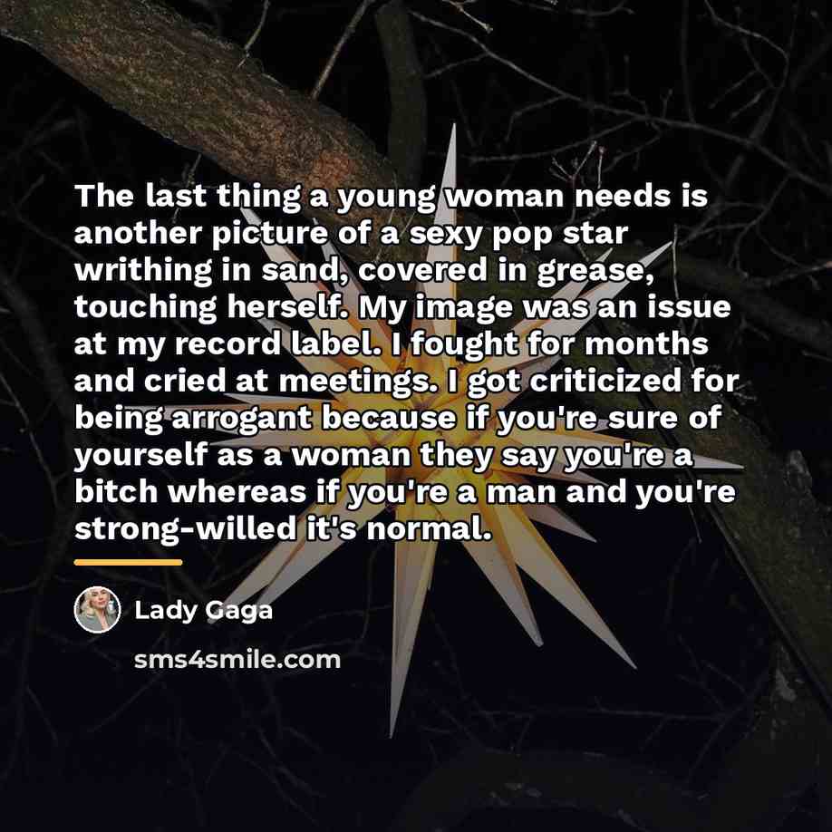 “The last thing a young woman needs is another picture…” quote by Lady Gaga