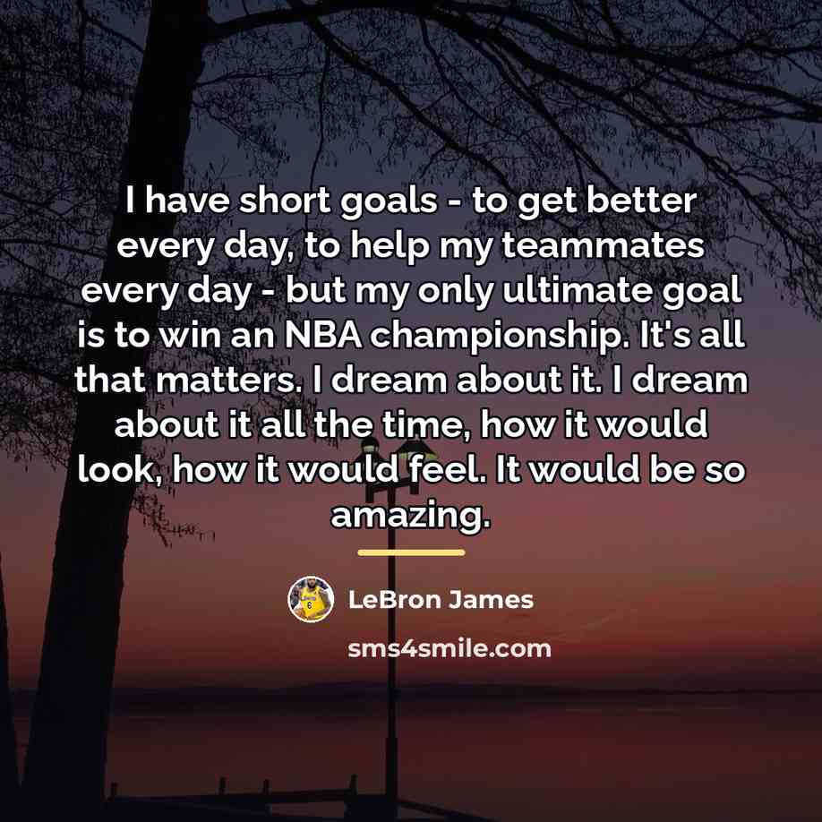 “I have short goals - to get better every day,…” quote by LeBron James