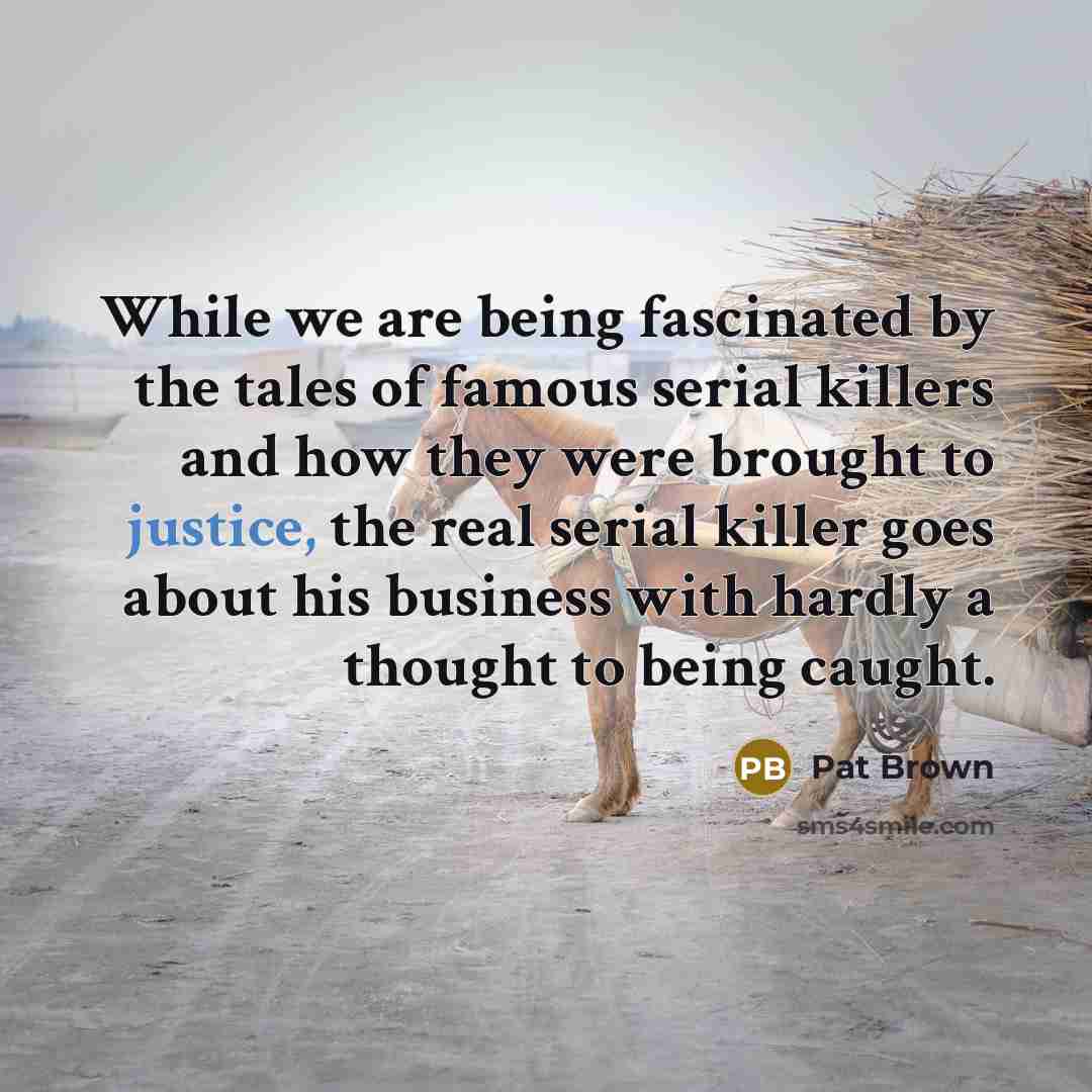 “While we are being fascinated by the tales of famous…” quote by Pat Brown