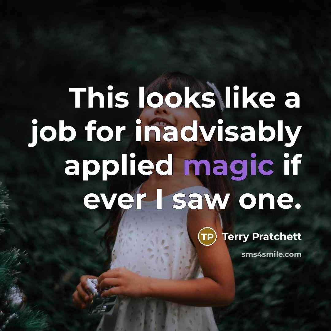 “This looks like a job for inadvisably applied magic if…” quote by Terry Pratchett