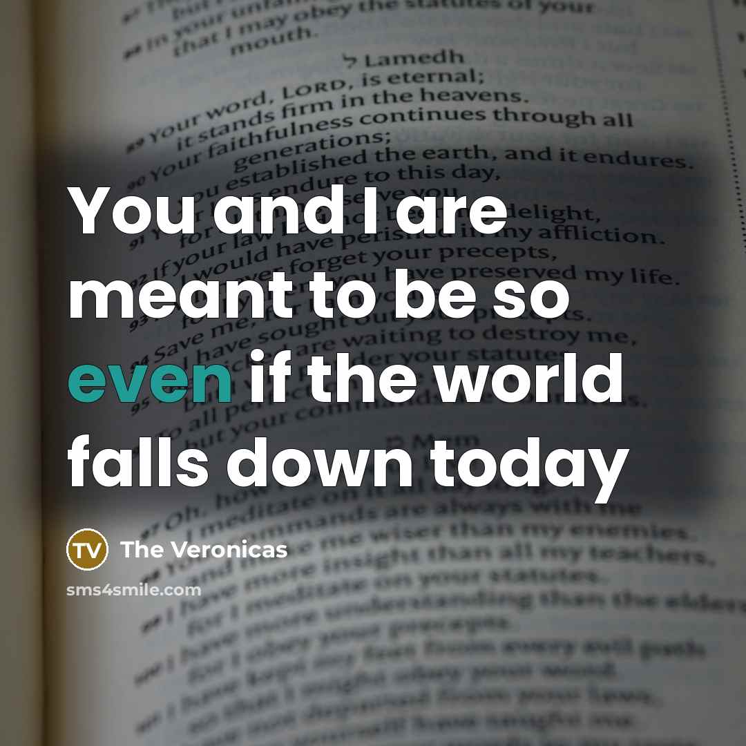 “You and I are meant to be so even if…” quote by The Veronicas