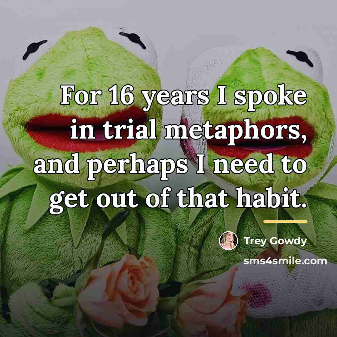 “For 16 years I spoke in trial metaphors, and perhaps…” quote by Trey Gowdy