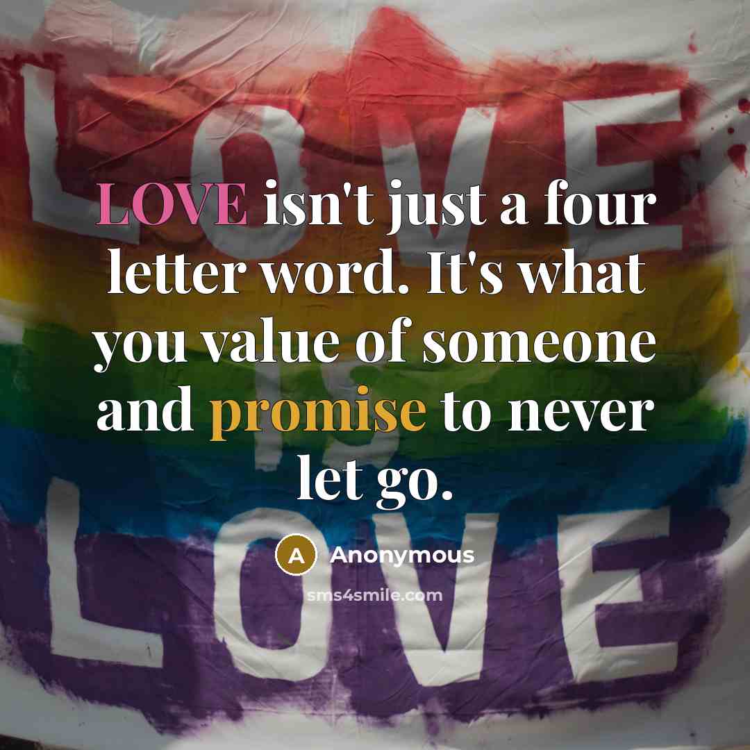 “LOVE isn't just a four letter word. It's what you…” quote by Anonymous