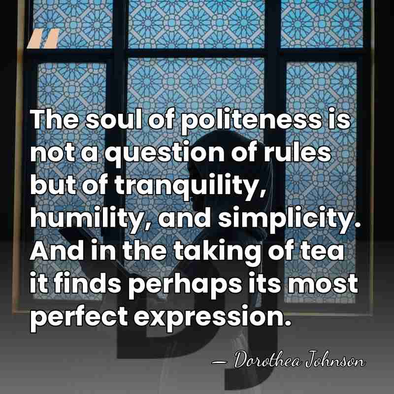 The soul of politeness is not a question of rules but of&hellip; - Dorothea Johnson