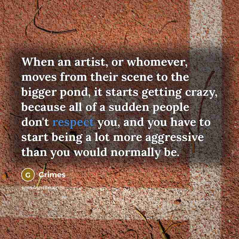 “When an artist, or whomever, moves from their scene to…” quote by Grimes