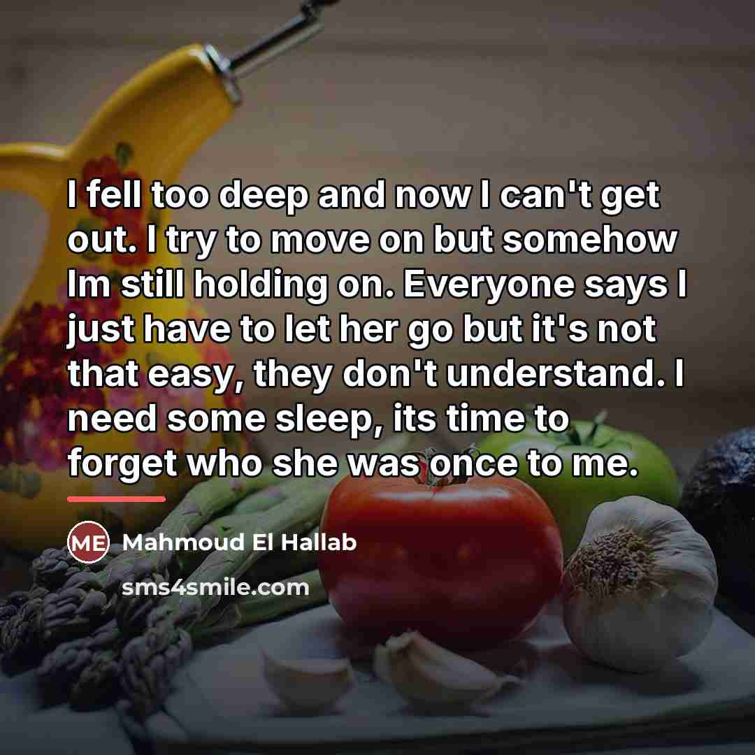 “I fell too deep and now I can't get out.…” quote by Mahmoud El Hallab