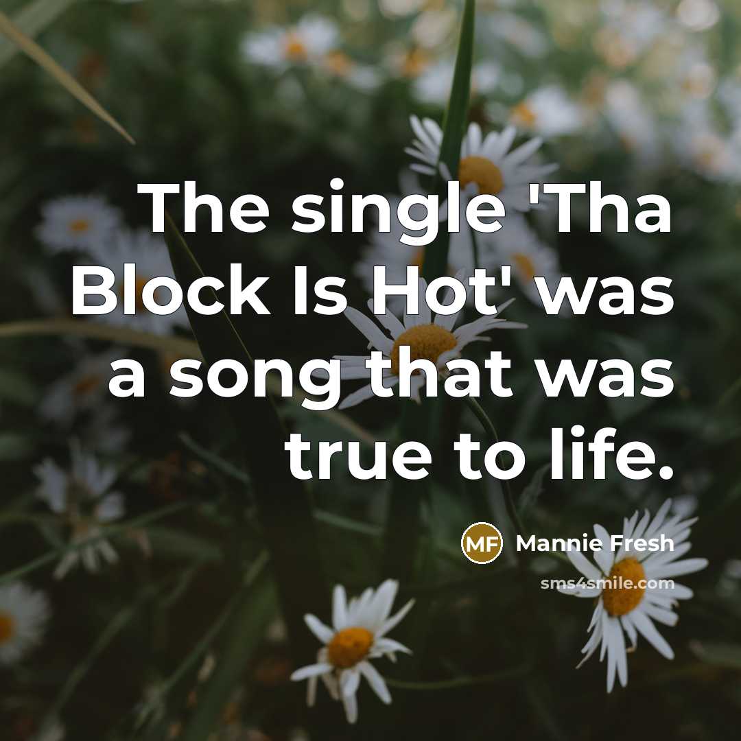 “The single 'Tha Block Is Hot' was a song that…” quote by Mannie Fresh