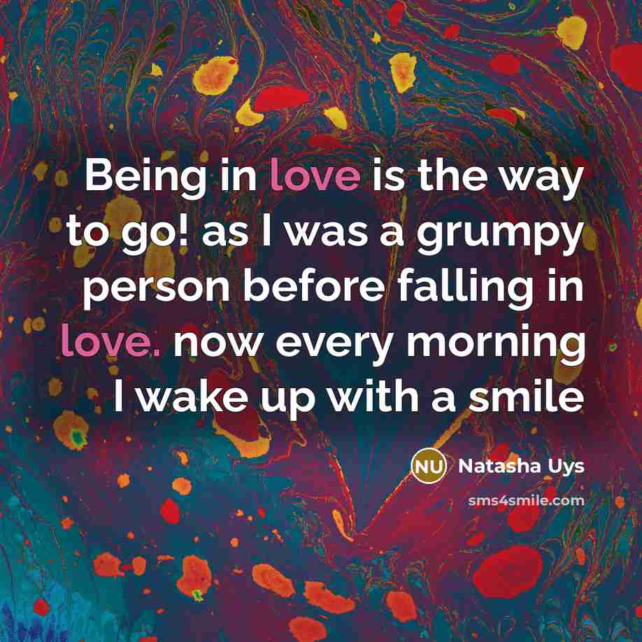 “Being in love is the way to go! as I…” quote by Natasha Uys