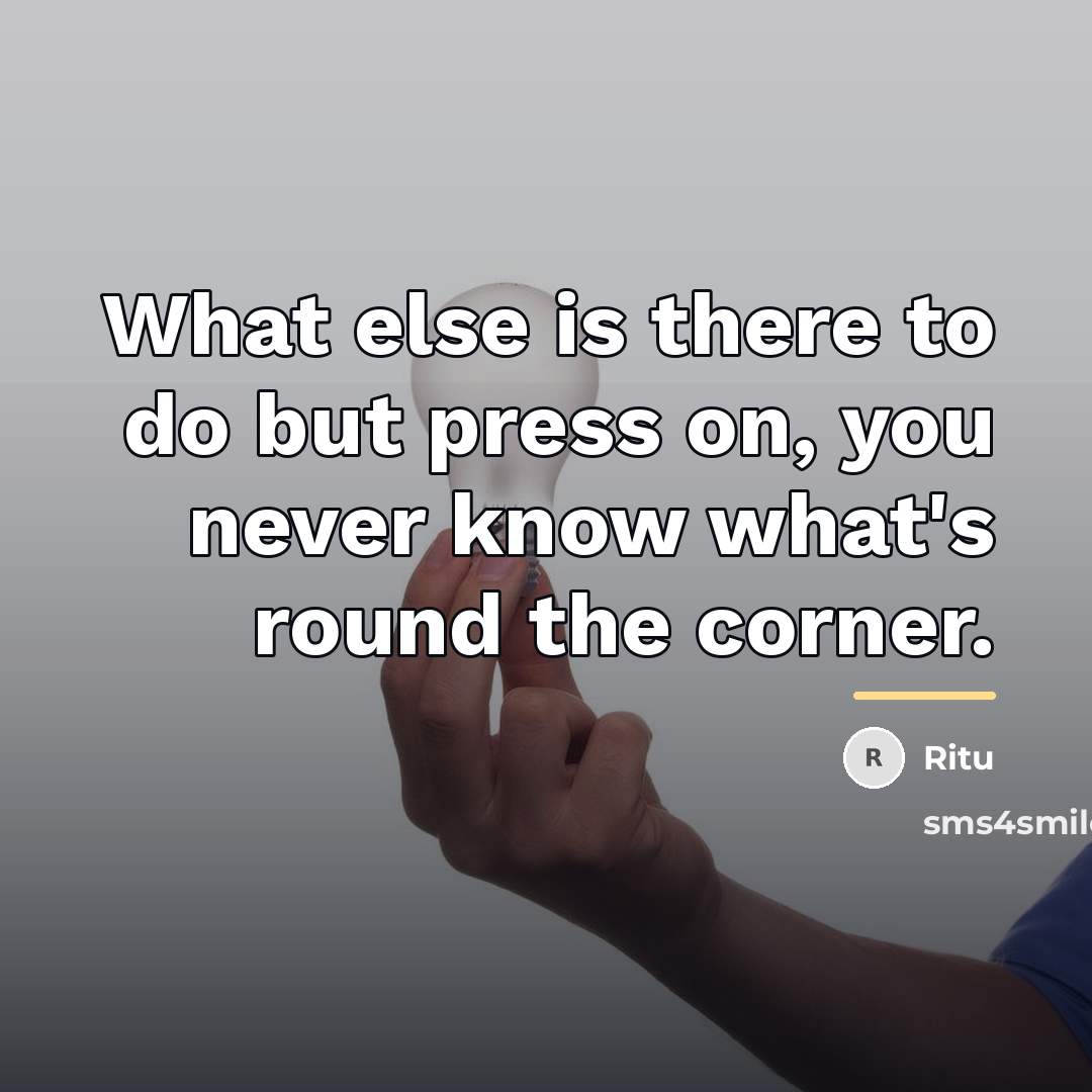 “What else is there to do but press on, you…” quote by Ritu