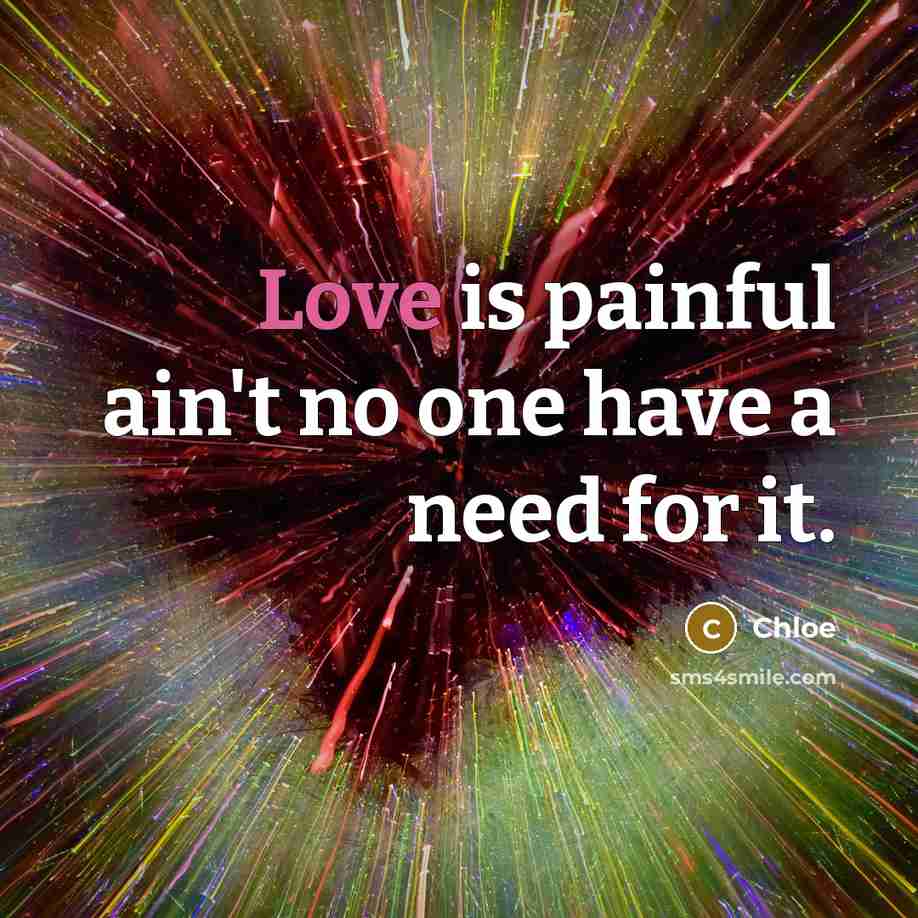 “Love is painful ain't no one have a need for…” quote by Chloe