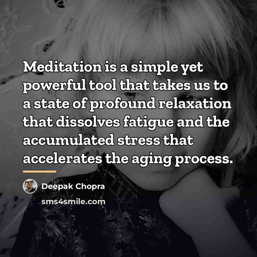 “Meditation is a simple yet powerful tool that takes us…” quote by Deepak Chopra