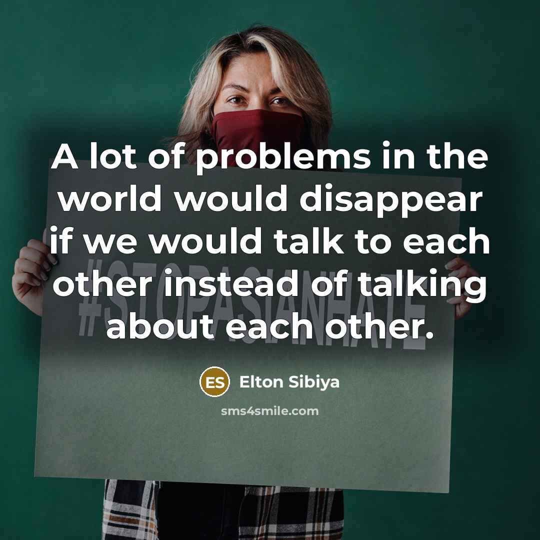 “A lot of problems in the world would disappear if…” quote by Elton Sibiya