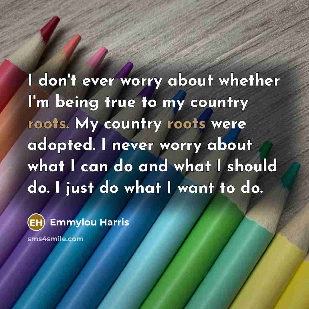 “I don't ever worry about whether I'm being true to…” quote by Emmylou Harris