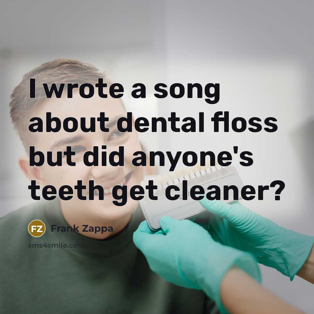 “I wrote a song about dental floss but did anyone's…” quote by Frank Zappa