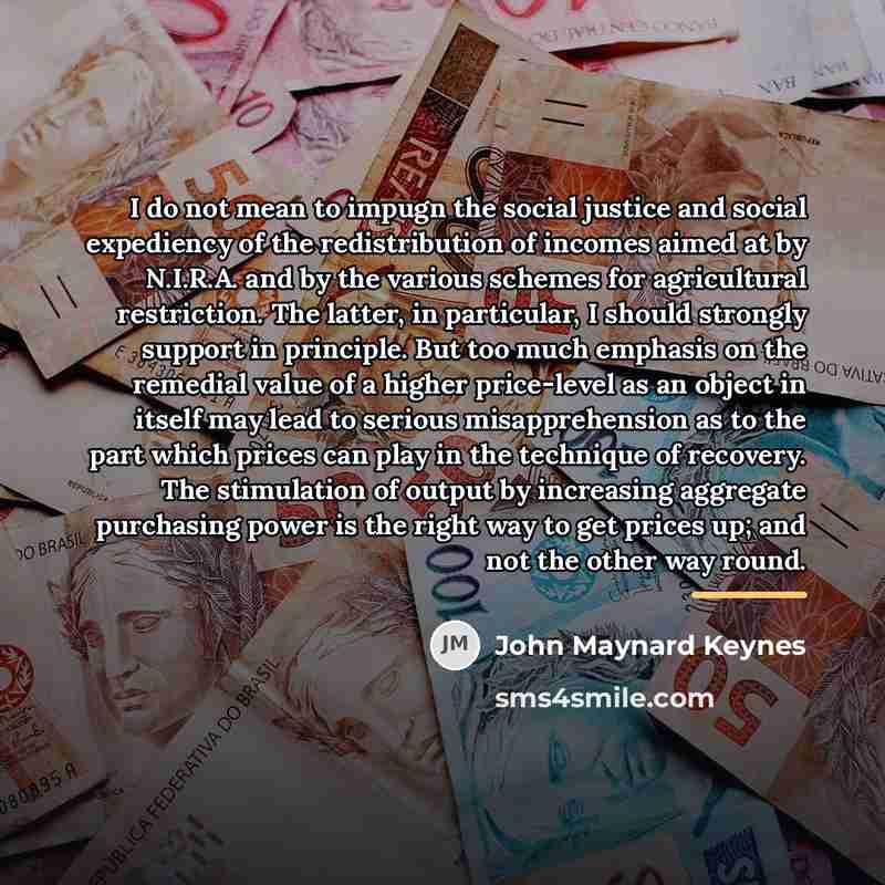 “I do not mean to impugn the social justice and…” quote by John Maynard Keynes
