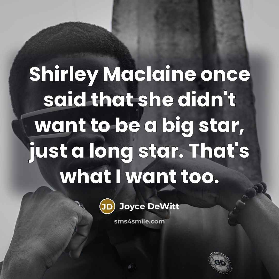 “Shirley Maclaine once said that she didn't want to be…” quote by Joyce DeWitt