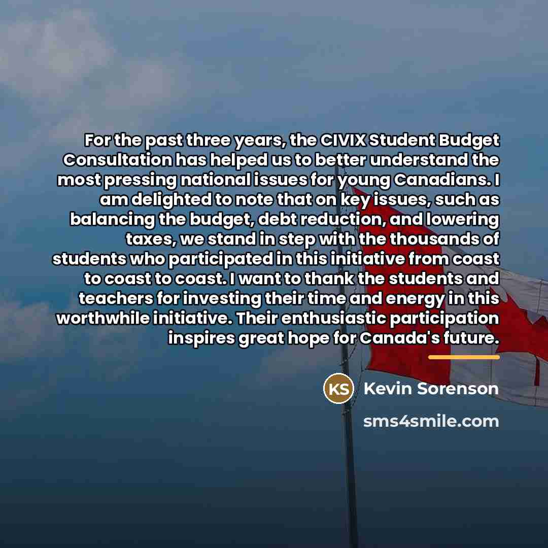 “For the past three years, the CIVIX Student Budget Consultation…” quote by Kevin Sorenson