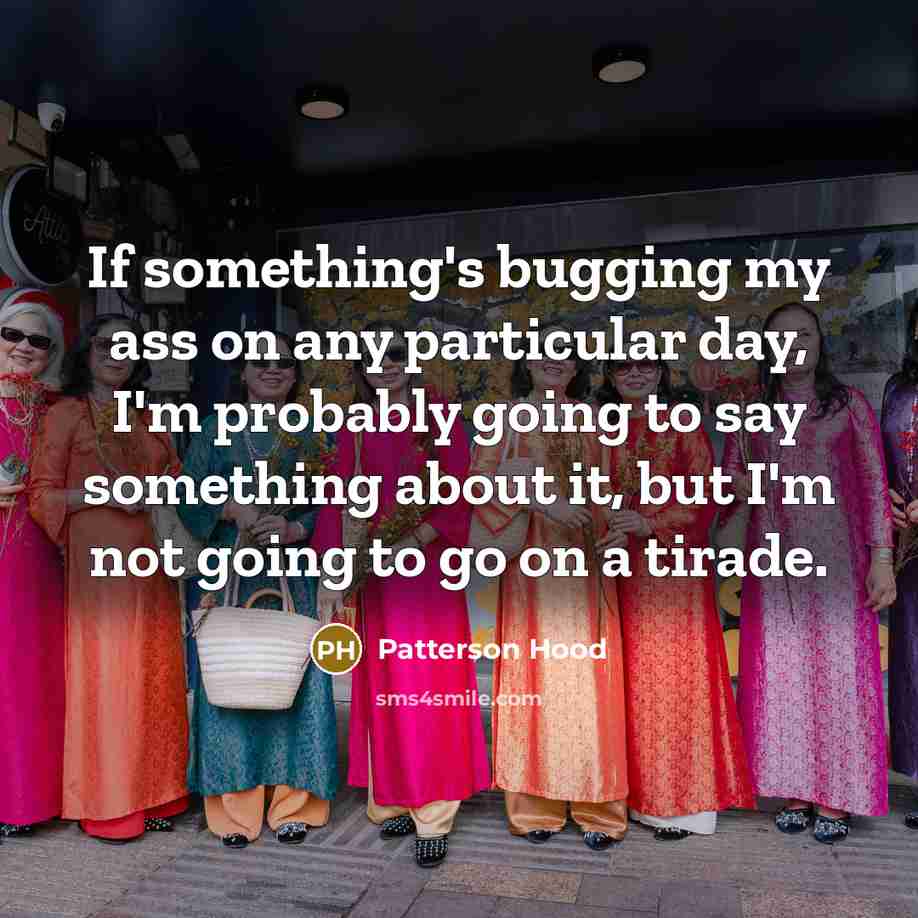 “If something's bugging my ass on any particular day, I'm…” quote by Patterson Hood