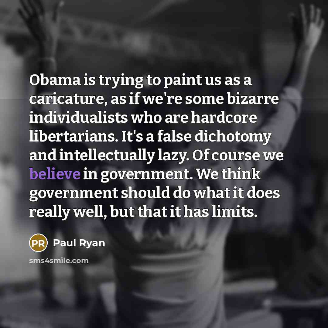 “Obama is trying to paint us as a caricature, as…” quote by Paul Ryan
