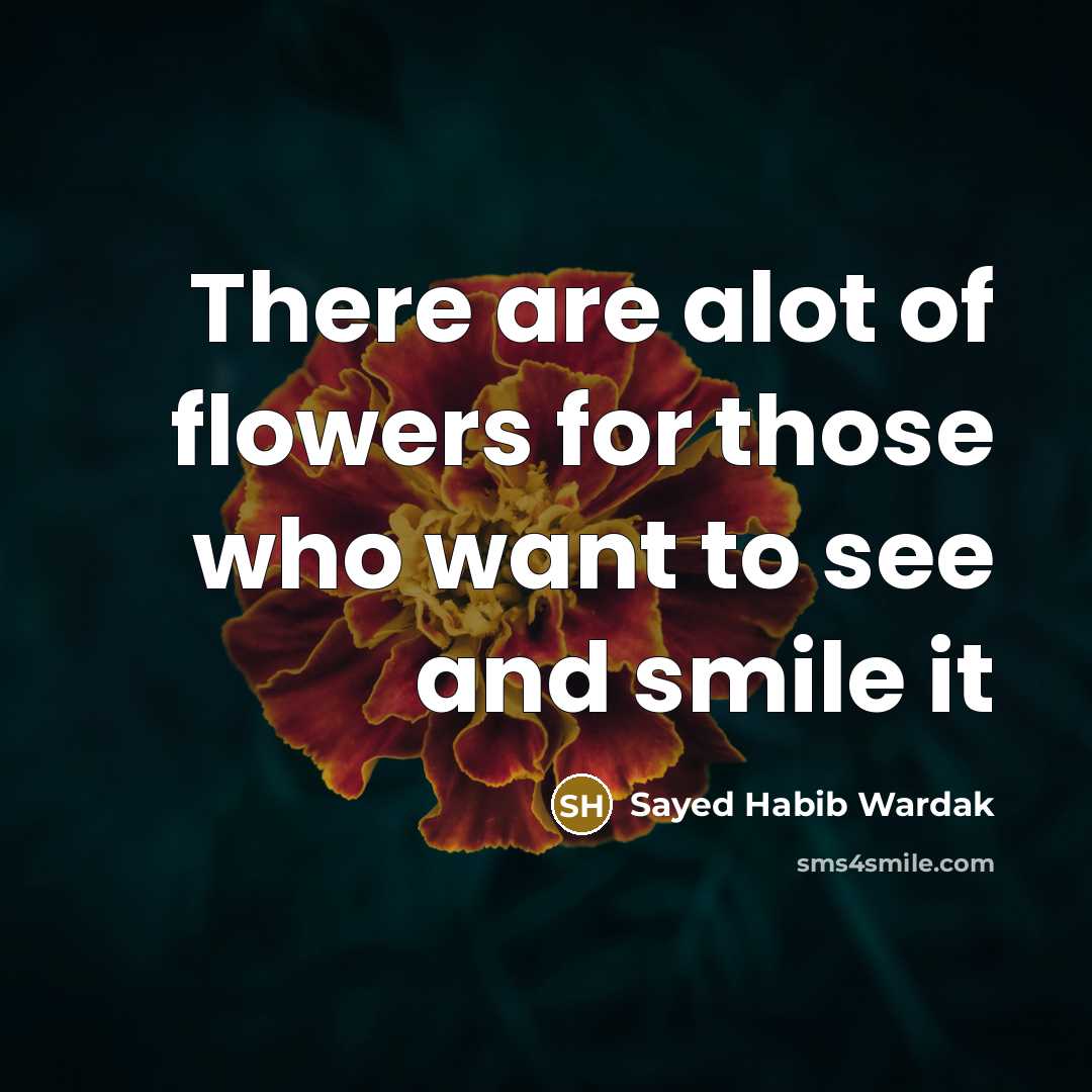 “There are alot of flowers for those who want to…” quote by Sayed Habib Wardak