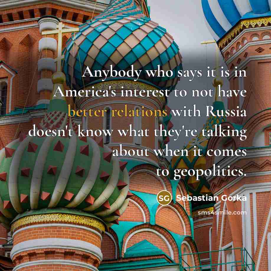 “Anybody who says it is in America's interest to not…” quote by Sebastian Gorka